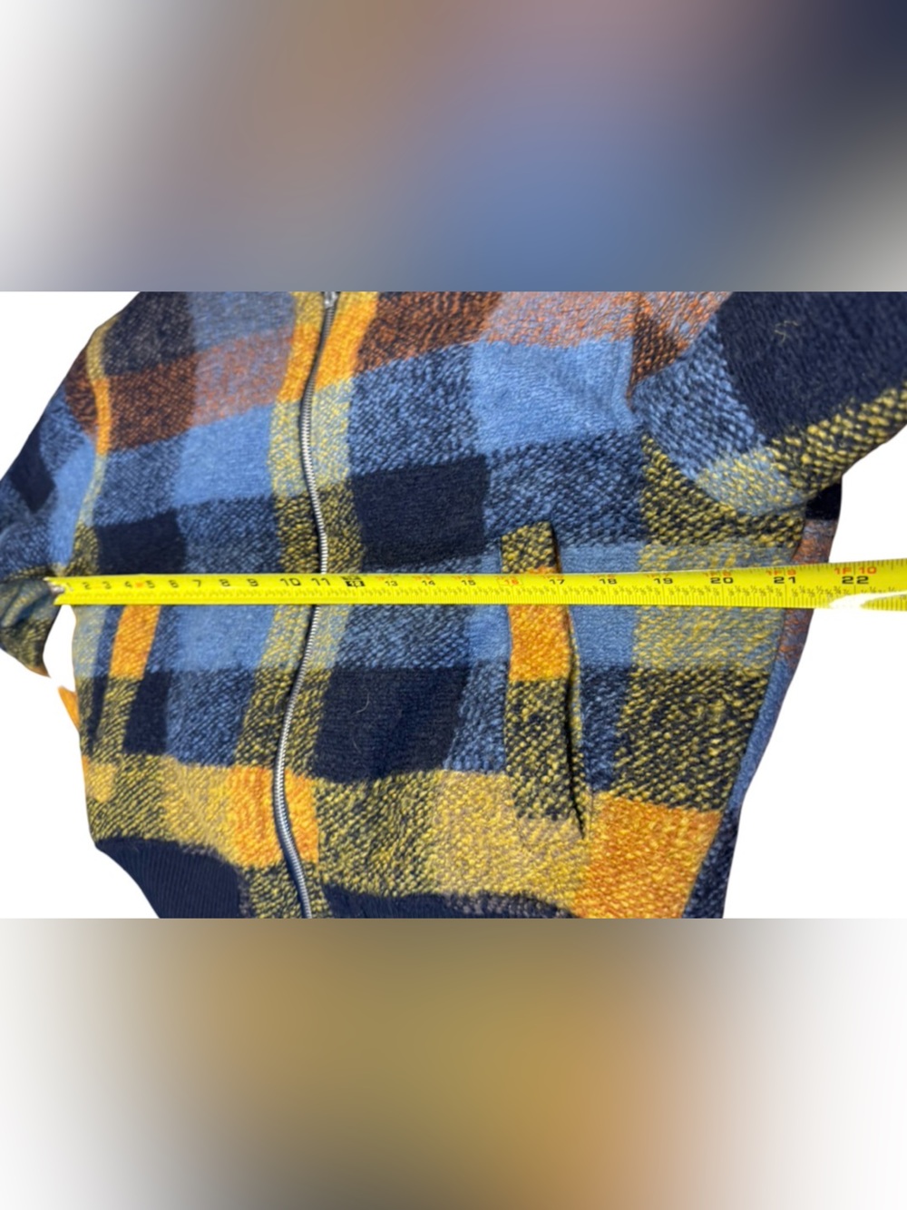 EUC House of Harlow 1960 wool-blend plaid bomber jacket SZ M - Picture 3 of 8